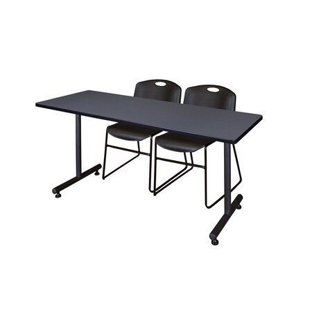 Kobe Rectangle Training Table, 60" W, 29" H, Laminate Top, Gray MKTRCT6030GY44BK